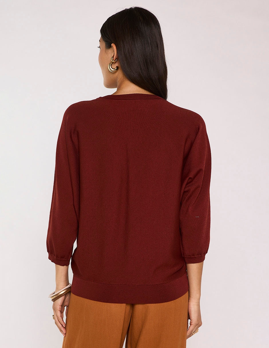 Suéter cuello v para mujer