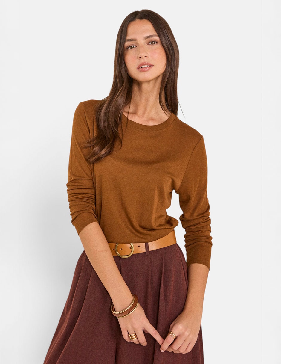 Suéter cuello redondo para mujer 2