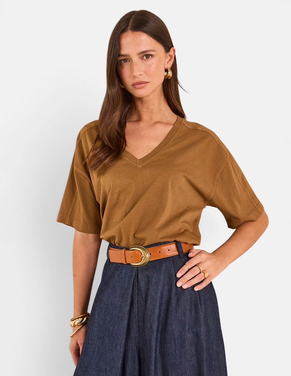 Blusa manga al codo para mujer