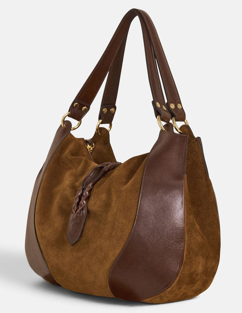 Bolsa hobo de cuero para mujer