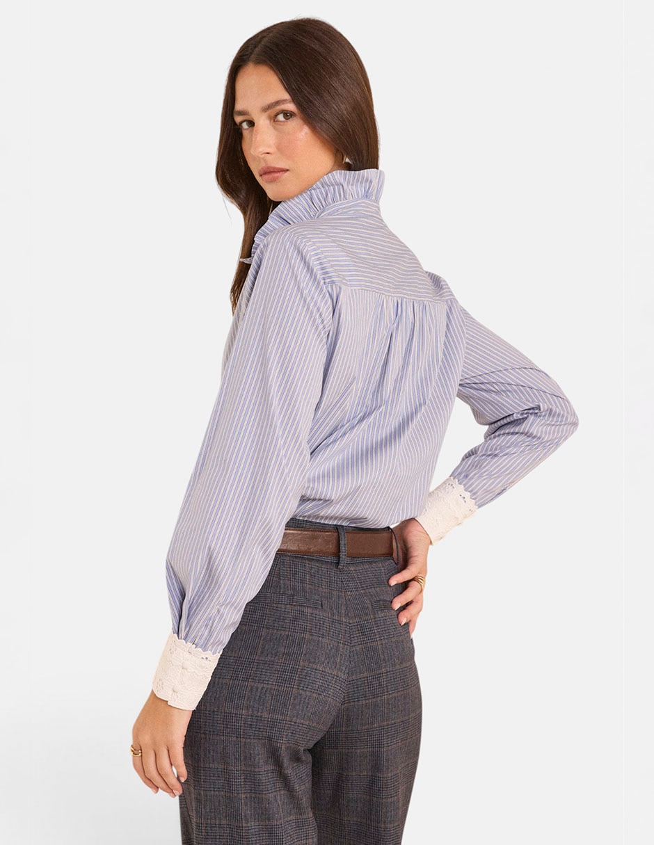 Blusa camisera manga larga para mujer 2