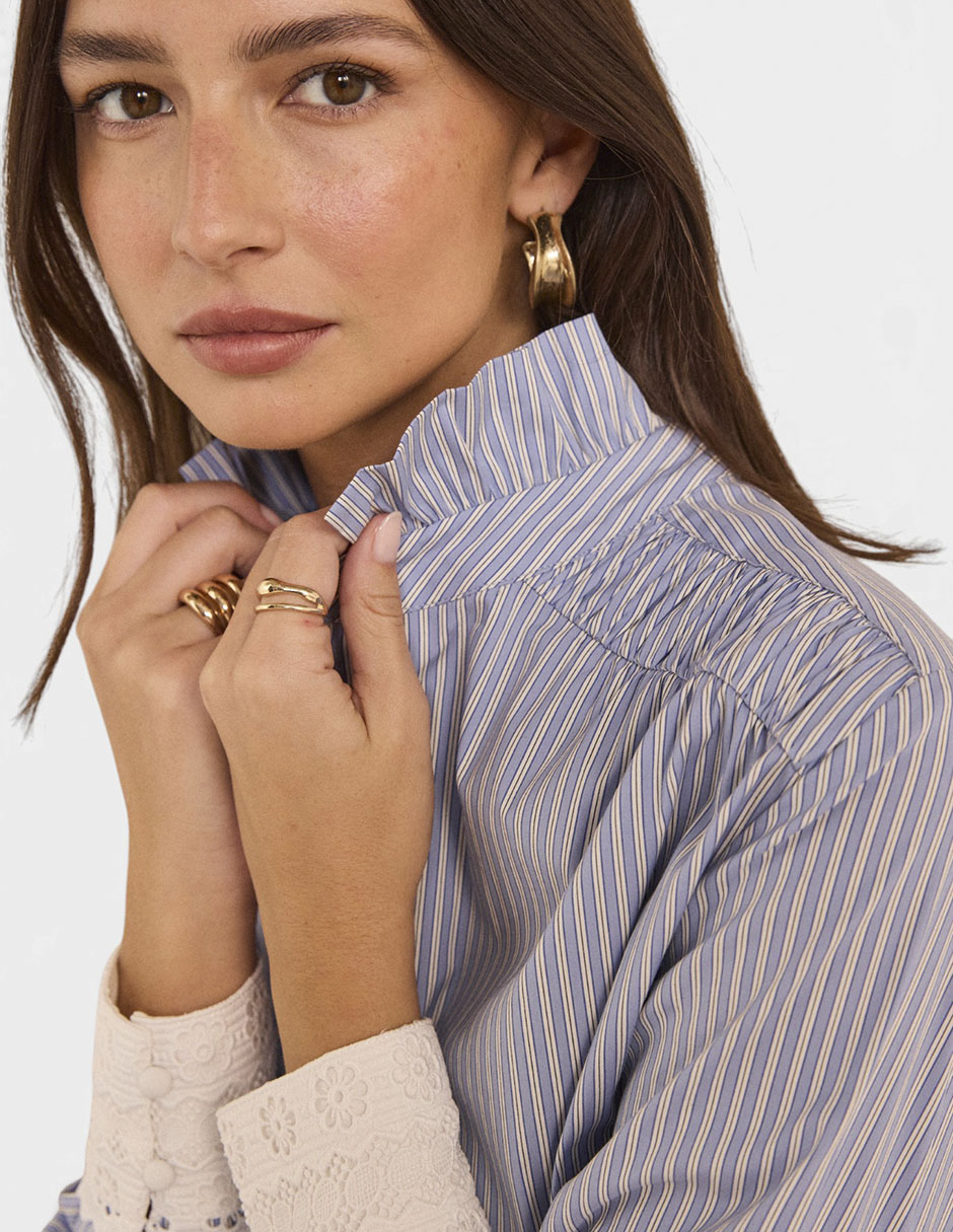 Blusa camisera manga larga para mujer 3