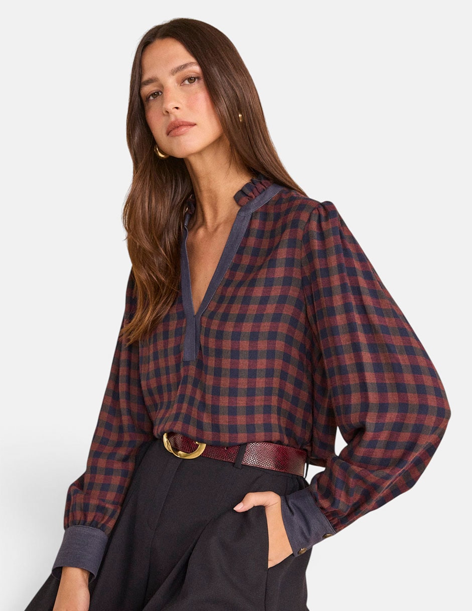 Blusa manga larga para mujer
