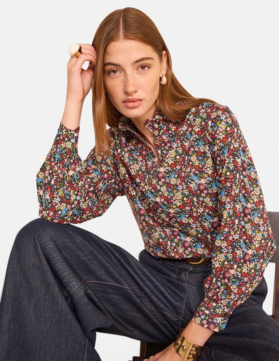 Blusa camisera manga larga para mujer 2