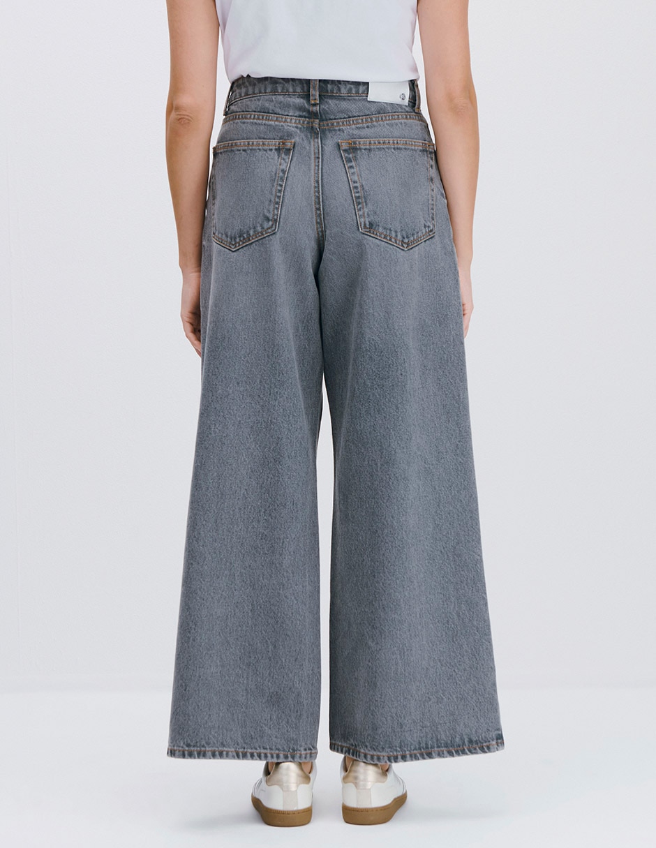 Jeans wide leg cintura para mujer 3