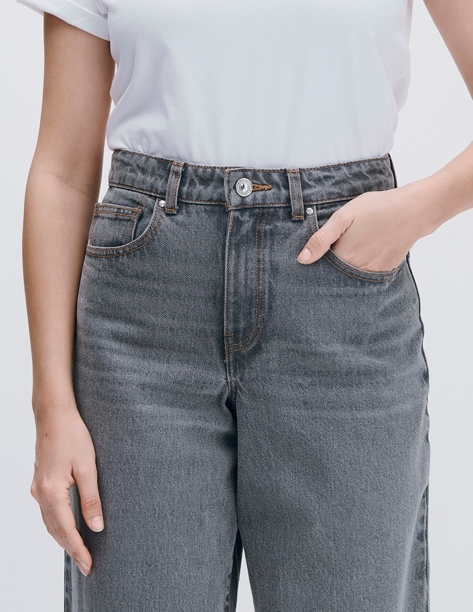 Jeans wide leg cintura para mujer 4
