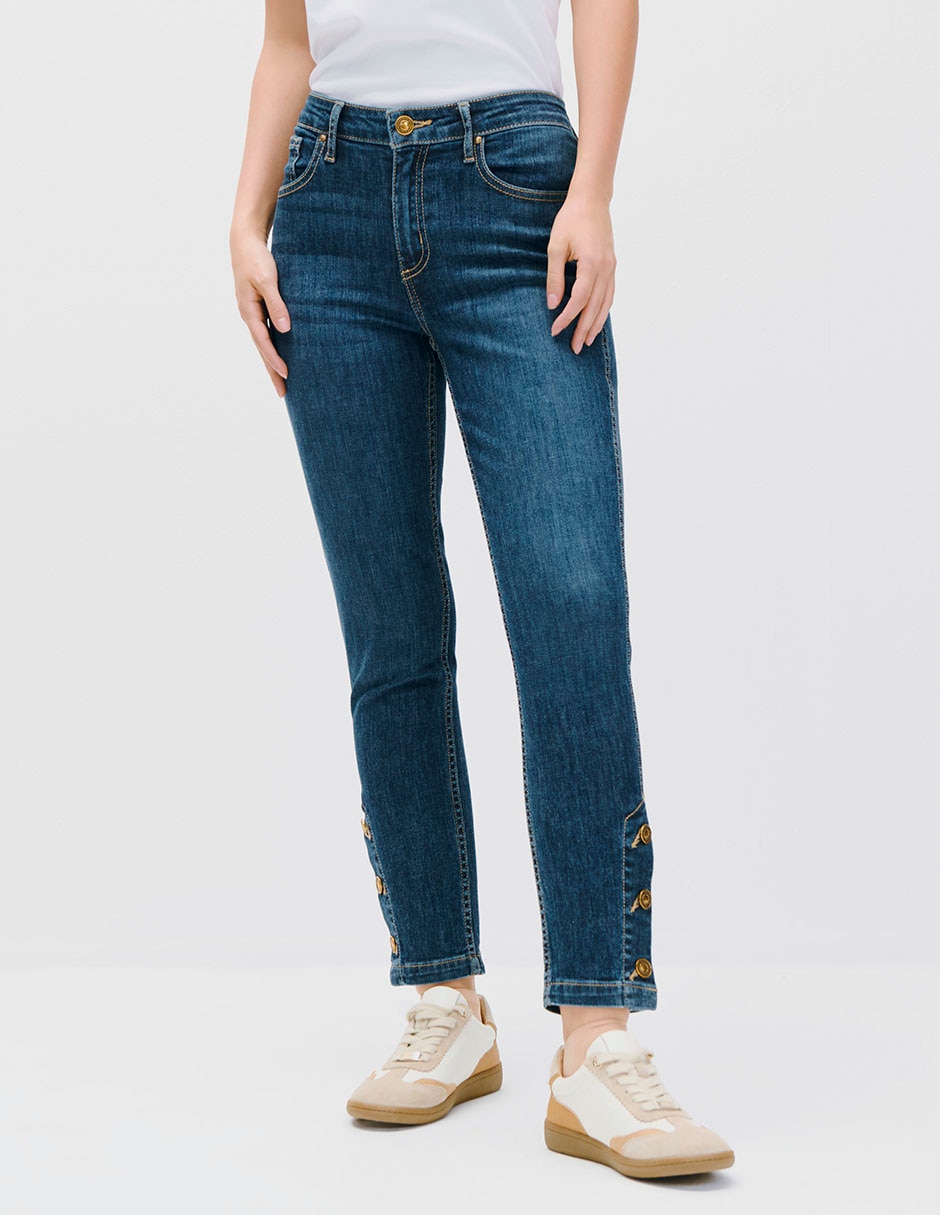 Jeans skinny corte cintura para mujer Jeans skinny corte cintura para mujer