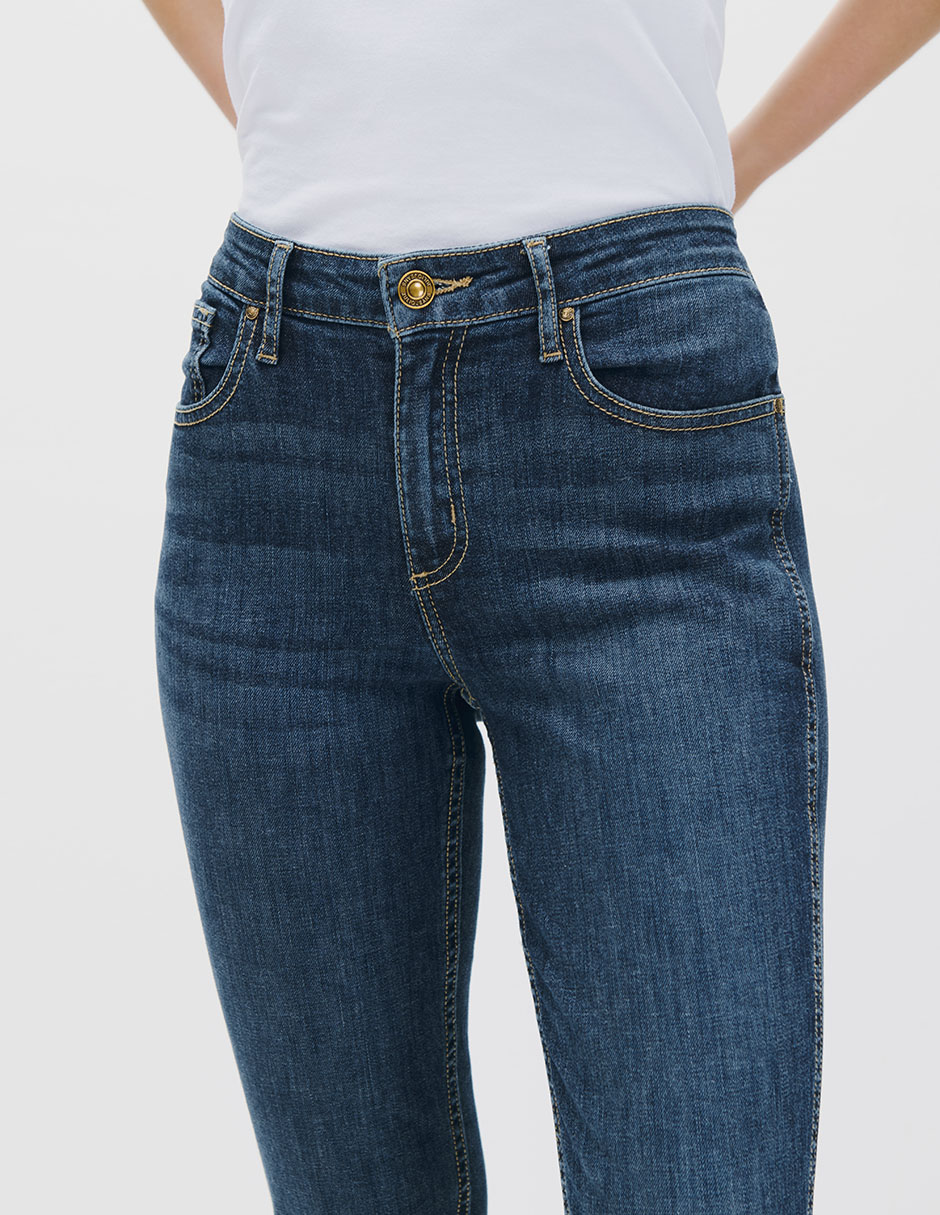 Jeans skinny corte cintura para mujer 3