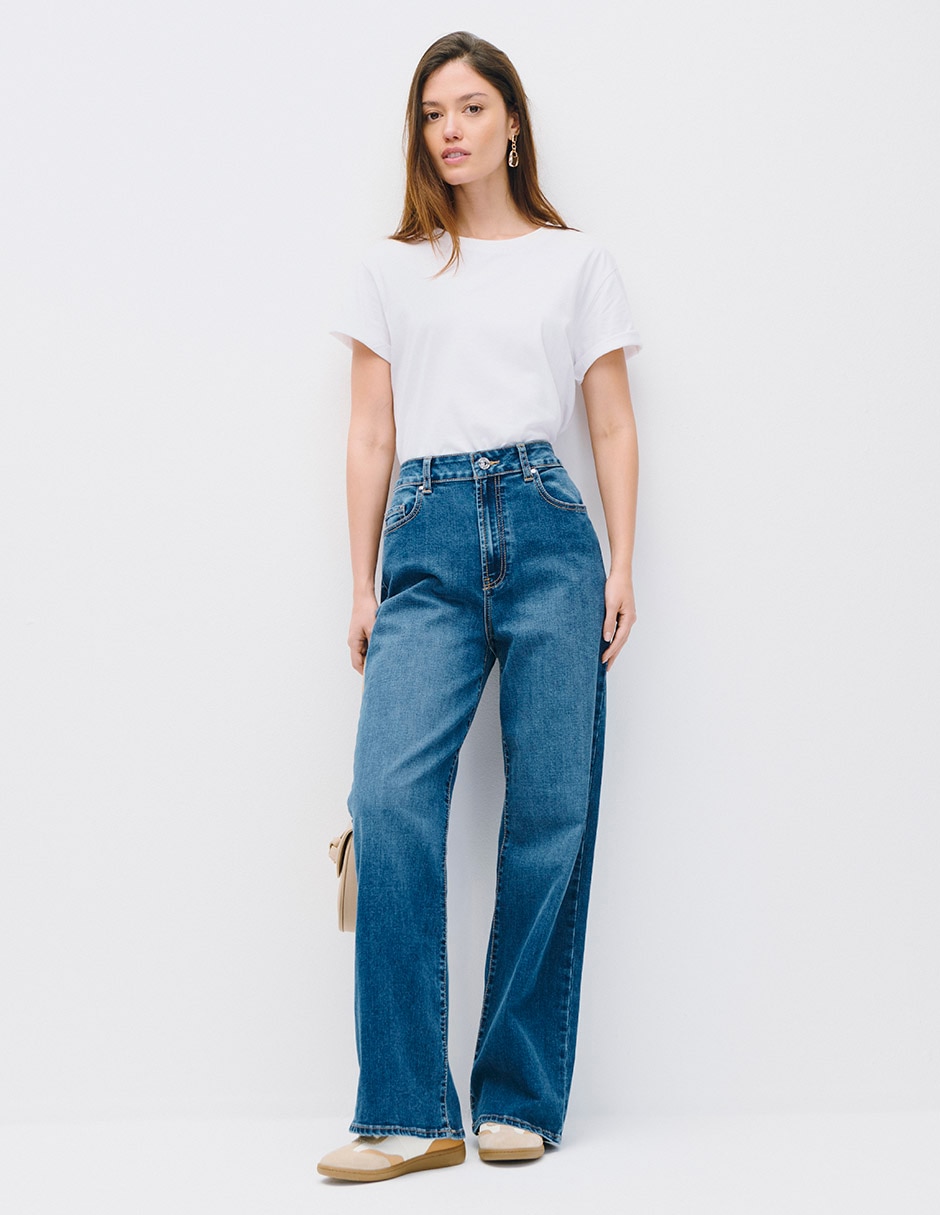 Jeans/Jegging/Jeans jogger Regular Wide leg Cintura alta WIDE LEG C.P. para mujer 4