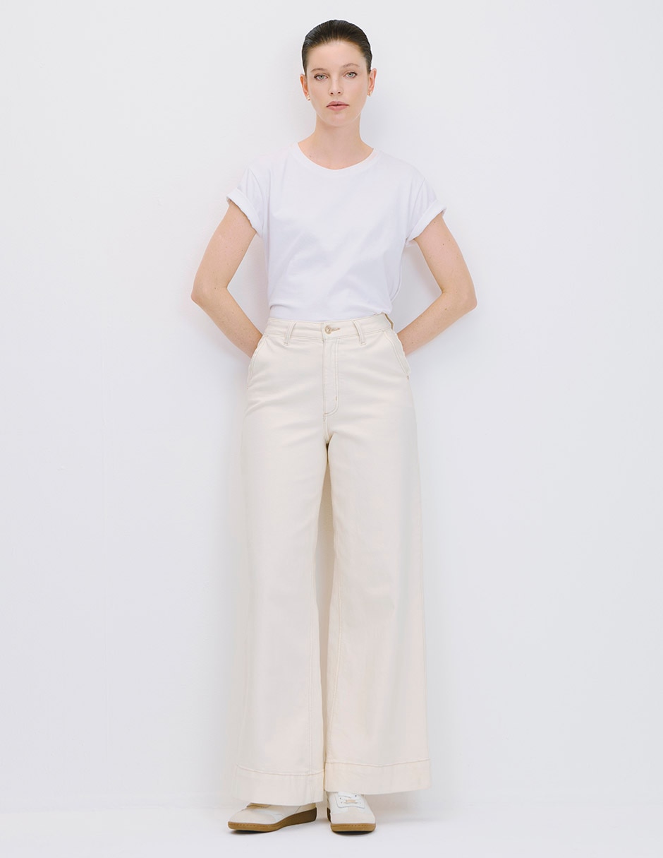 Jeans wide leg cintura para mujer 2