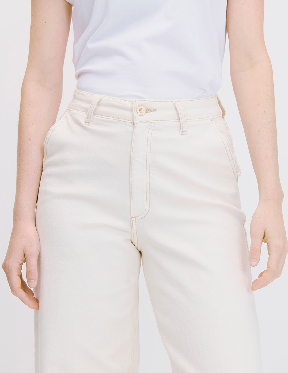 Jeans wide leg cintura para mujer 4
