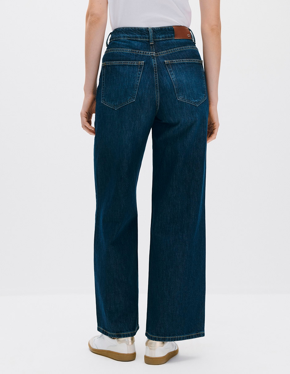 Jeans regular wide leg cintura alta wide leg c.p. Para mujer 3