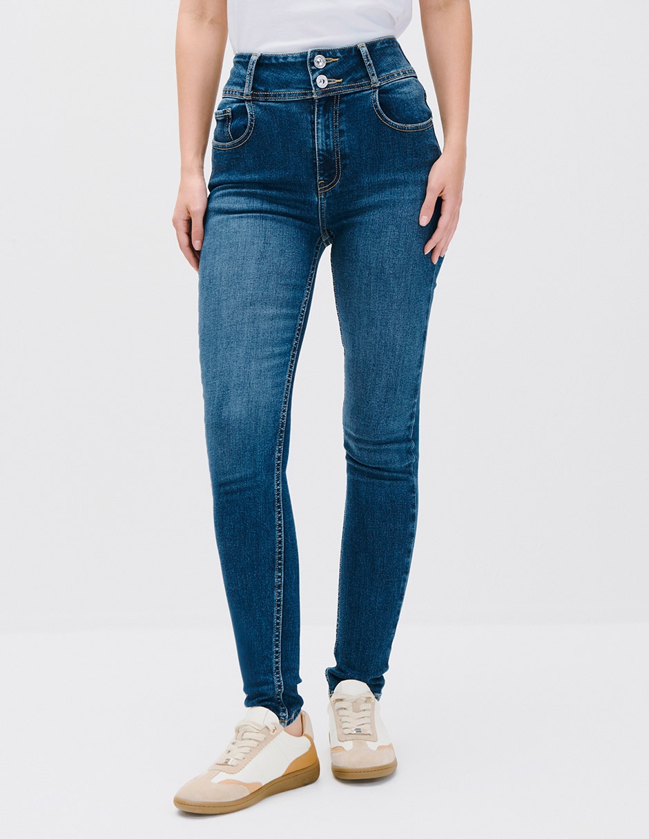 Jeans regular skinny cintura alta julio skinny c.p. para mujer