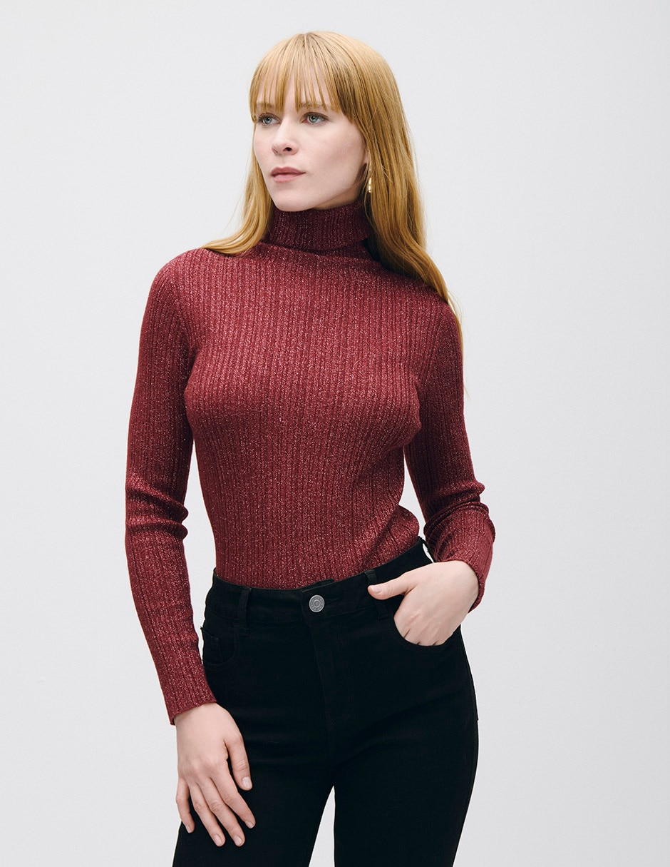 Suéter cuello tortuga para mujer