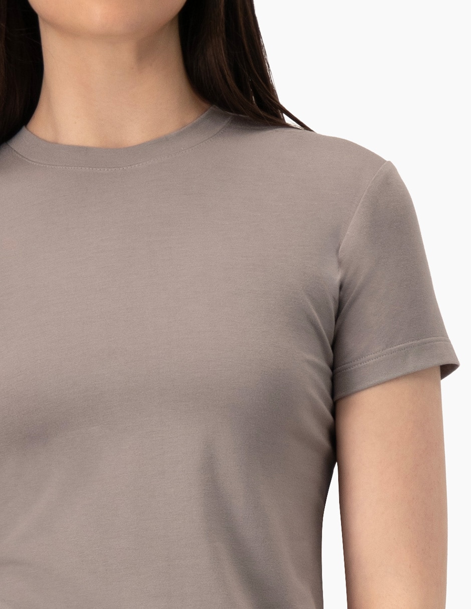 Playera manga corta cuello redondo para mujer 5