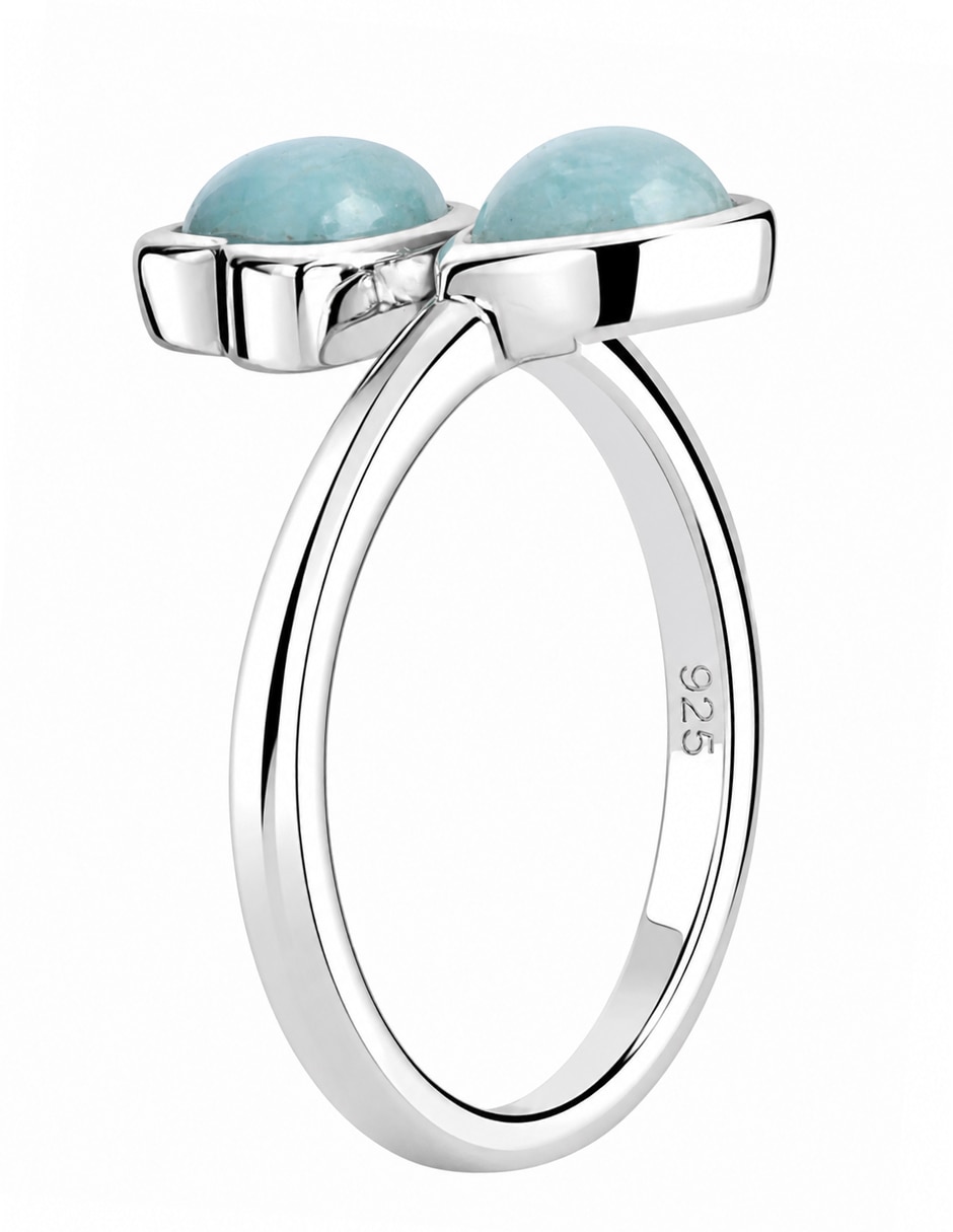 Anillo de corazón P 925 de plata larimar 5