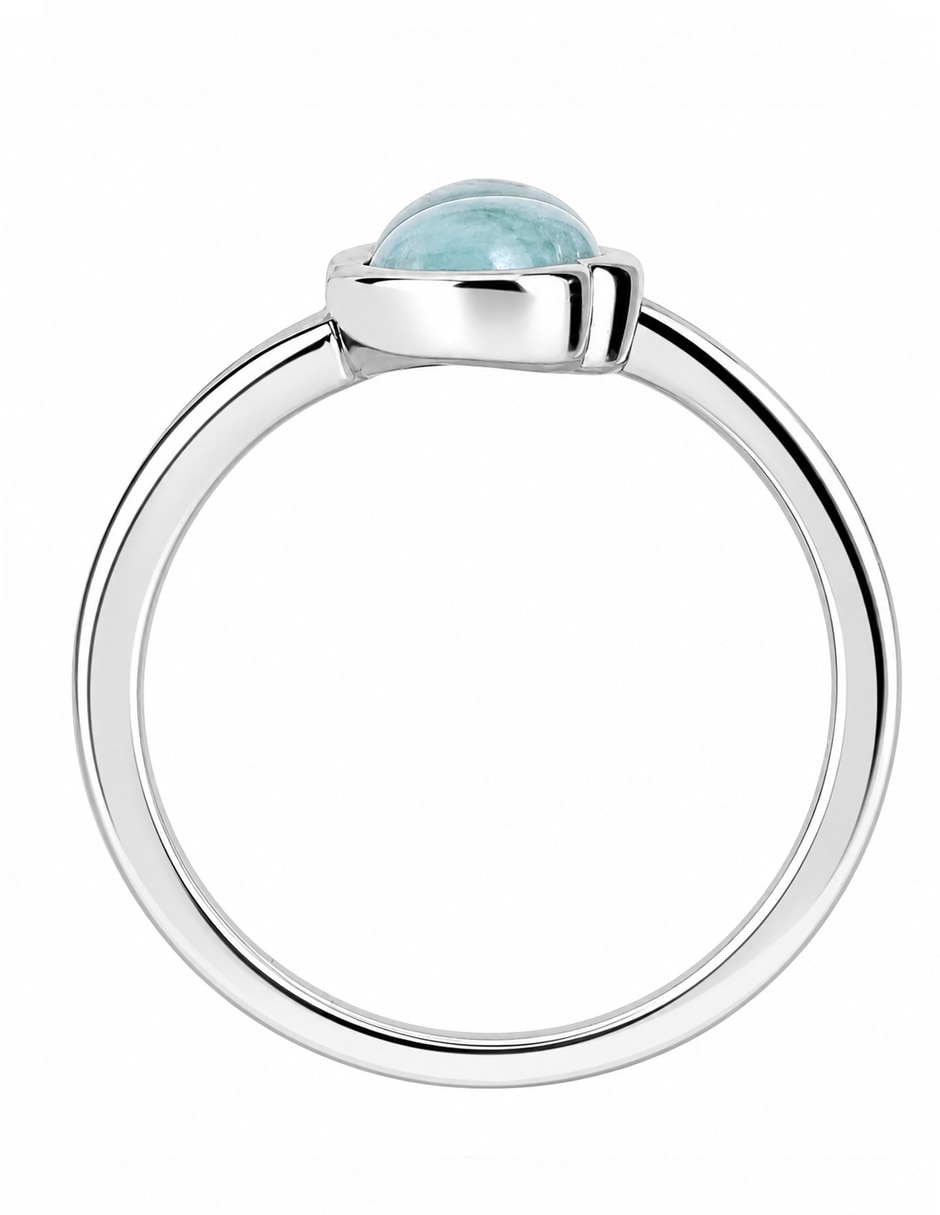 Anillo de corazón P 925 de plata larimar