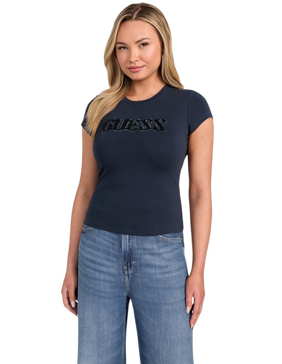 Playera manga corta cuello redondo para mujer Playera manga corta cuello redondo para mujer