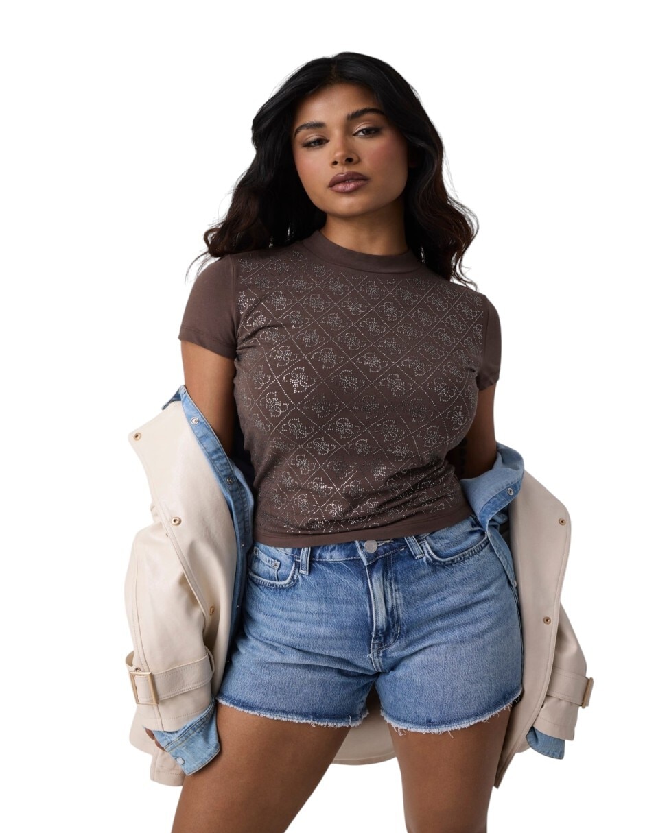 Playera manga corta cuello redondo para mujer 2