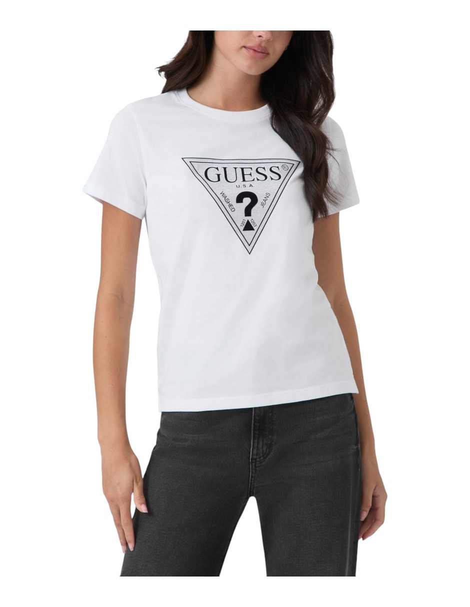 Playera manga corta cuello redondo para mujer