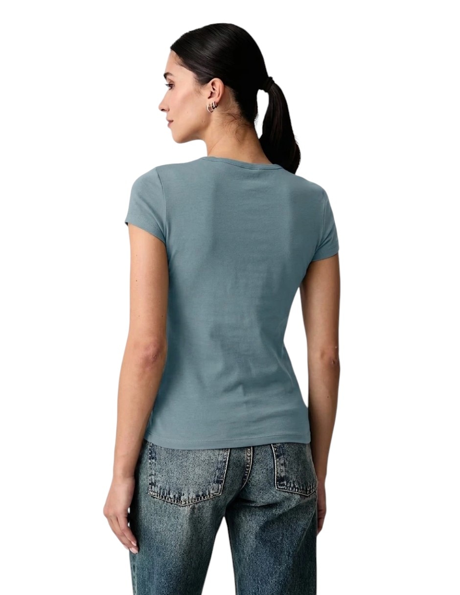Playera manga corta cuello redondo para mujer 3