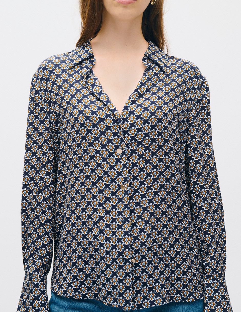 Blusa toulouse manga larga para mujer 2