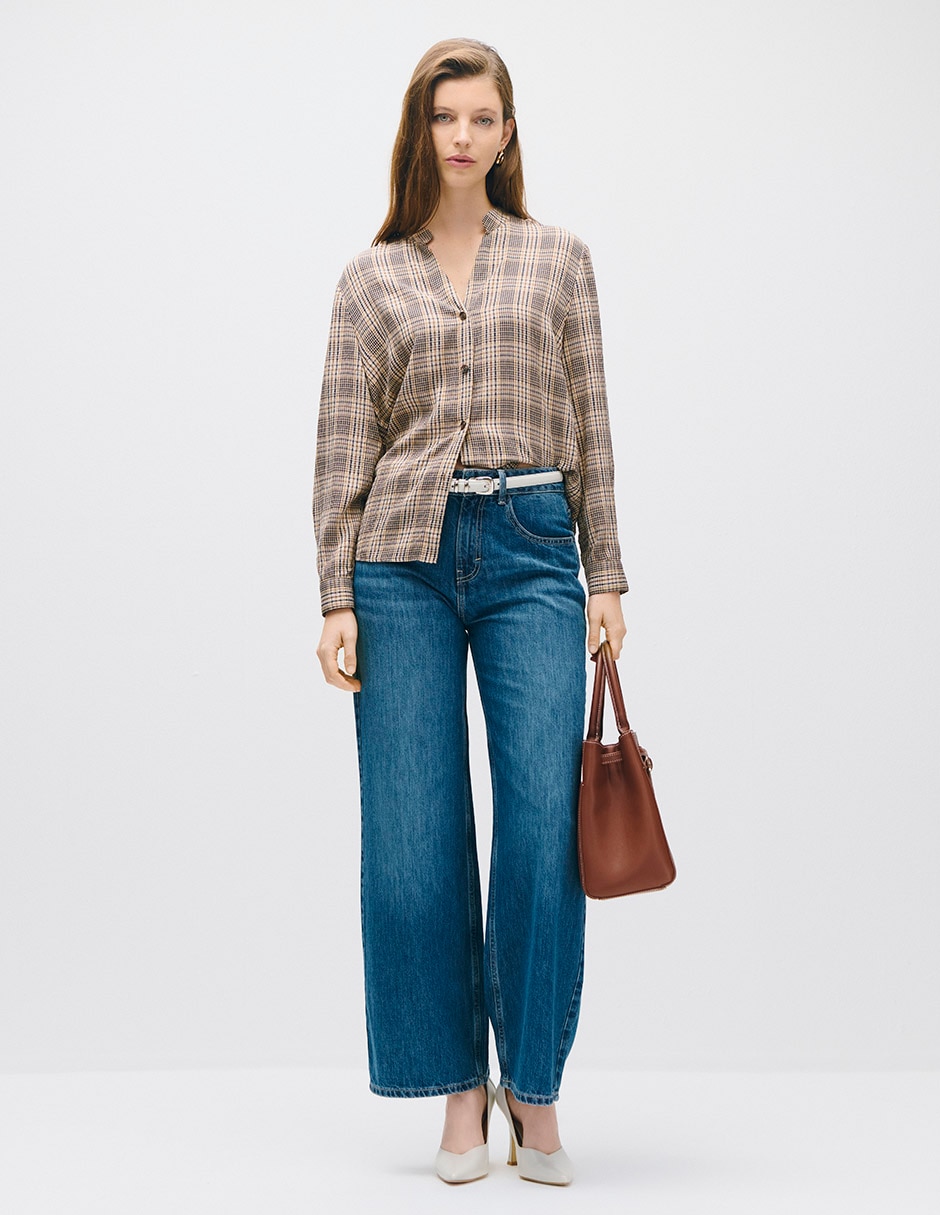 Blusa toulouse manga larga para mujer 2