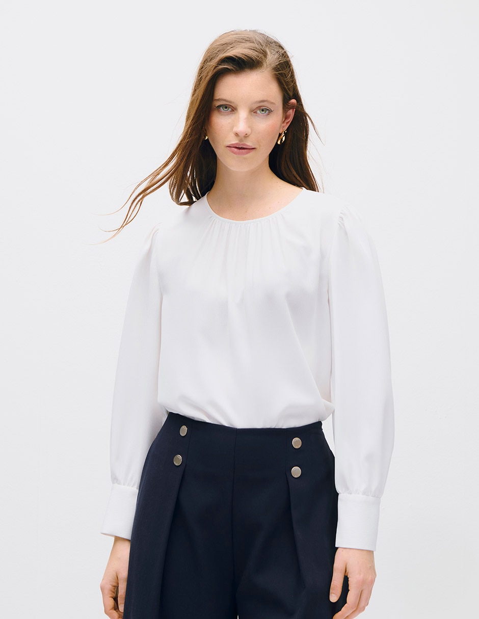 Blusa toulouse manga larga para mujer Blusa toulouse manga larga para mujer