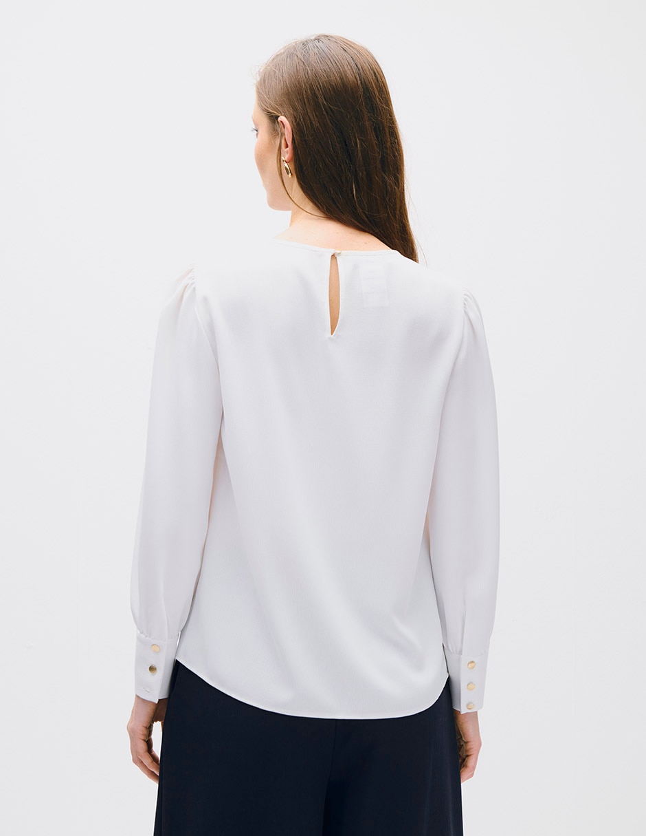 Blusa toulouse manga larga para mujer 3