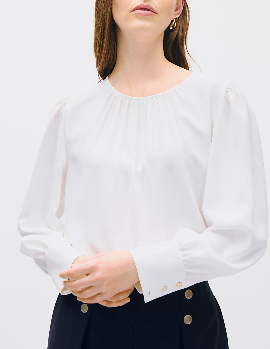 Blusa toulouse manga larga para mujer 4