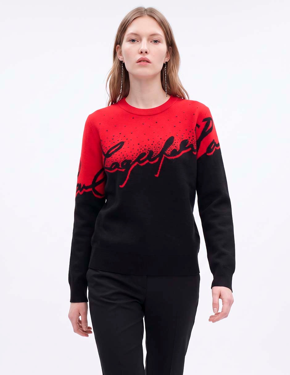 Suéter Karl Lagerfeld cuello redondo para mujer Suéter Karl Lagerfeld cuello redondo para mujer