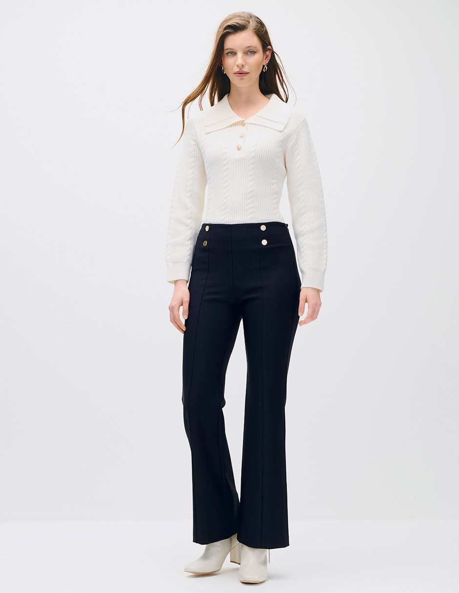 Suéter cuello camisero para mujer 2