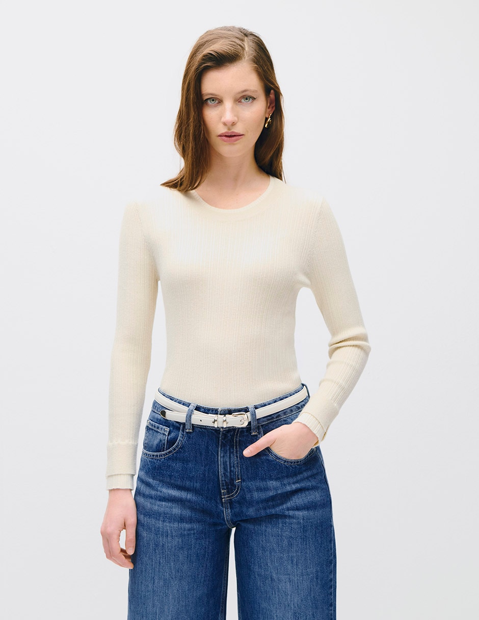 Suéter cuello redondo para mujer