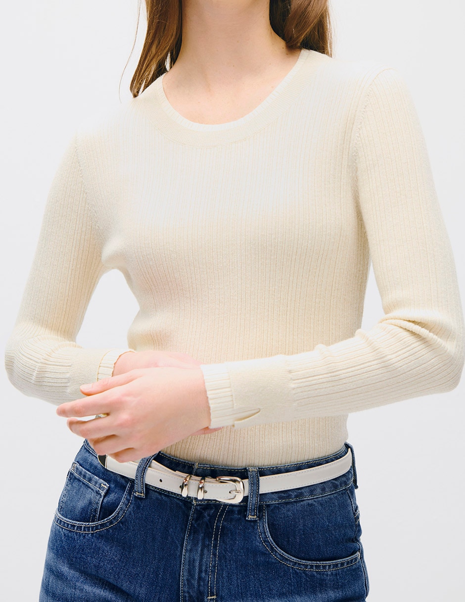Suéter cuello redondo para mujer 4