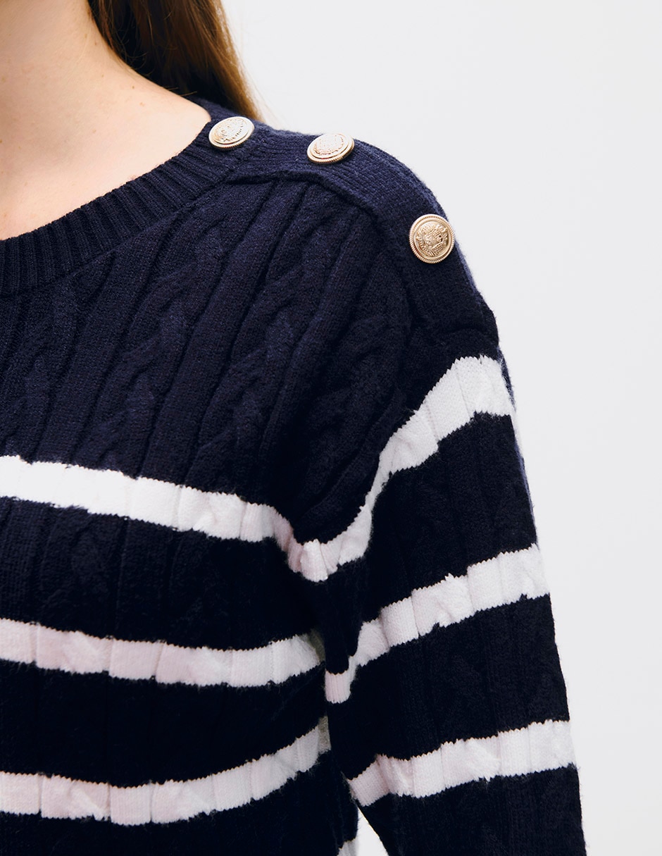 Suéter cuello redondo para mujer 4