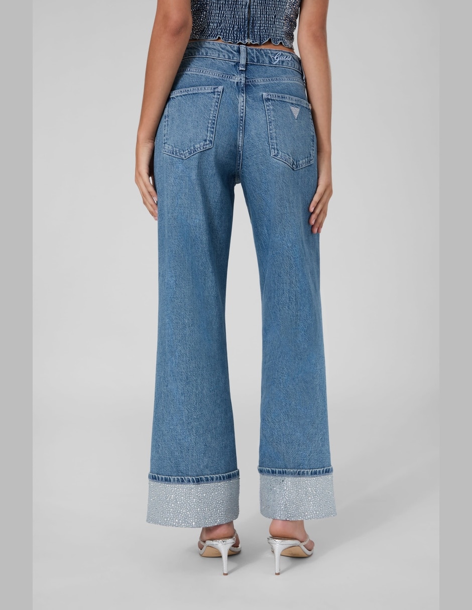 Jeans wide leg cintura para mujer 5