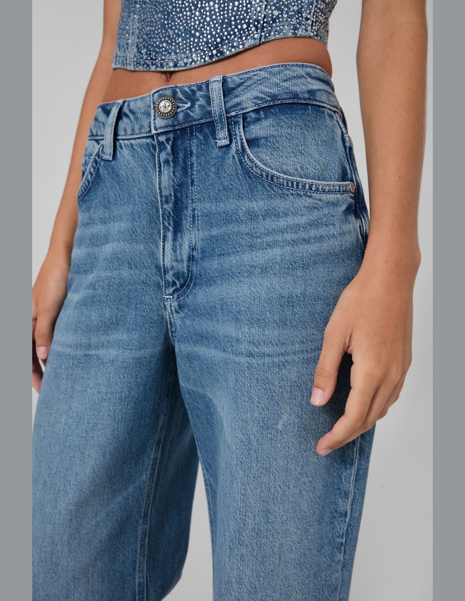 Jeans wide leg cintura para mujer 3