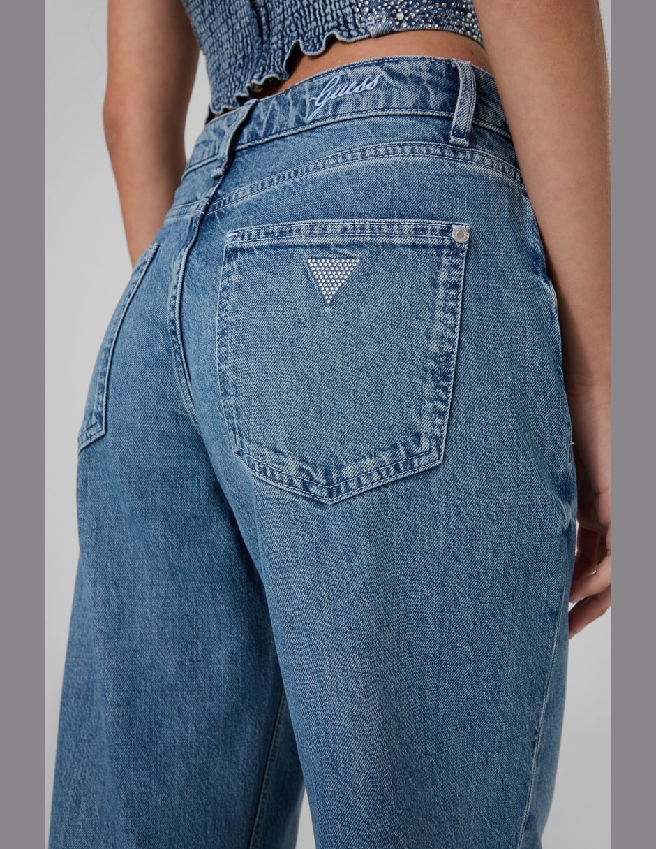 Jeans wide leg cintura para mujer 6