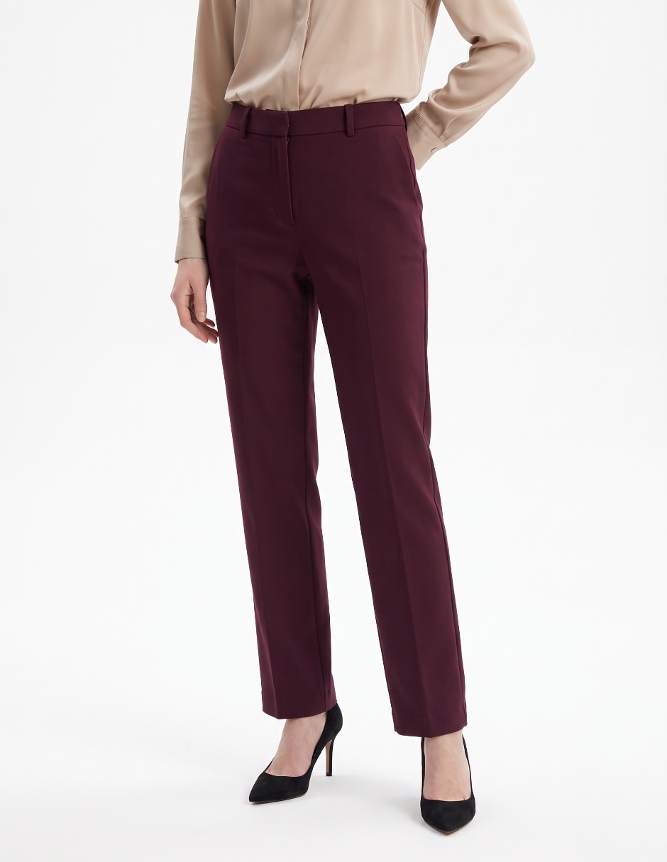 Pantalón de vestir straight para mujer Pantalón de vestir straight para mujer