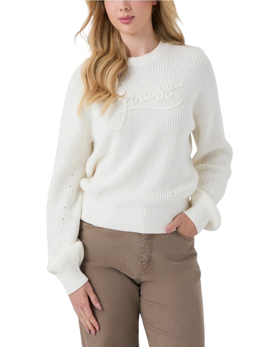 Suéter cuello redondo para mujer
