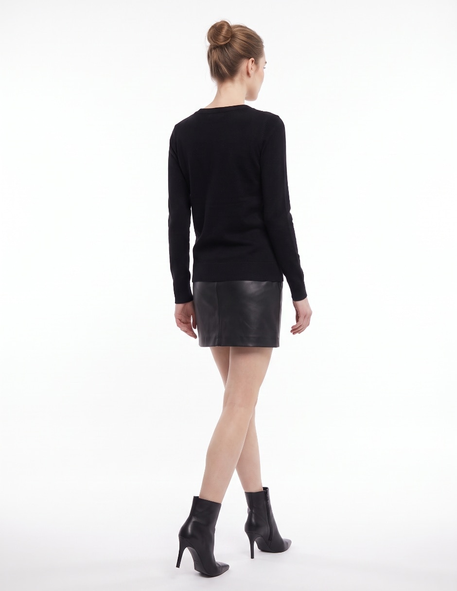 Suéter cuello redondo para mujer 2