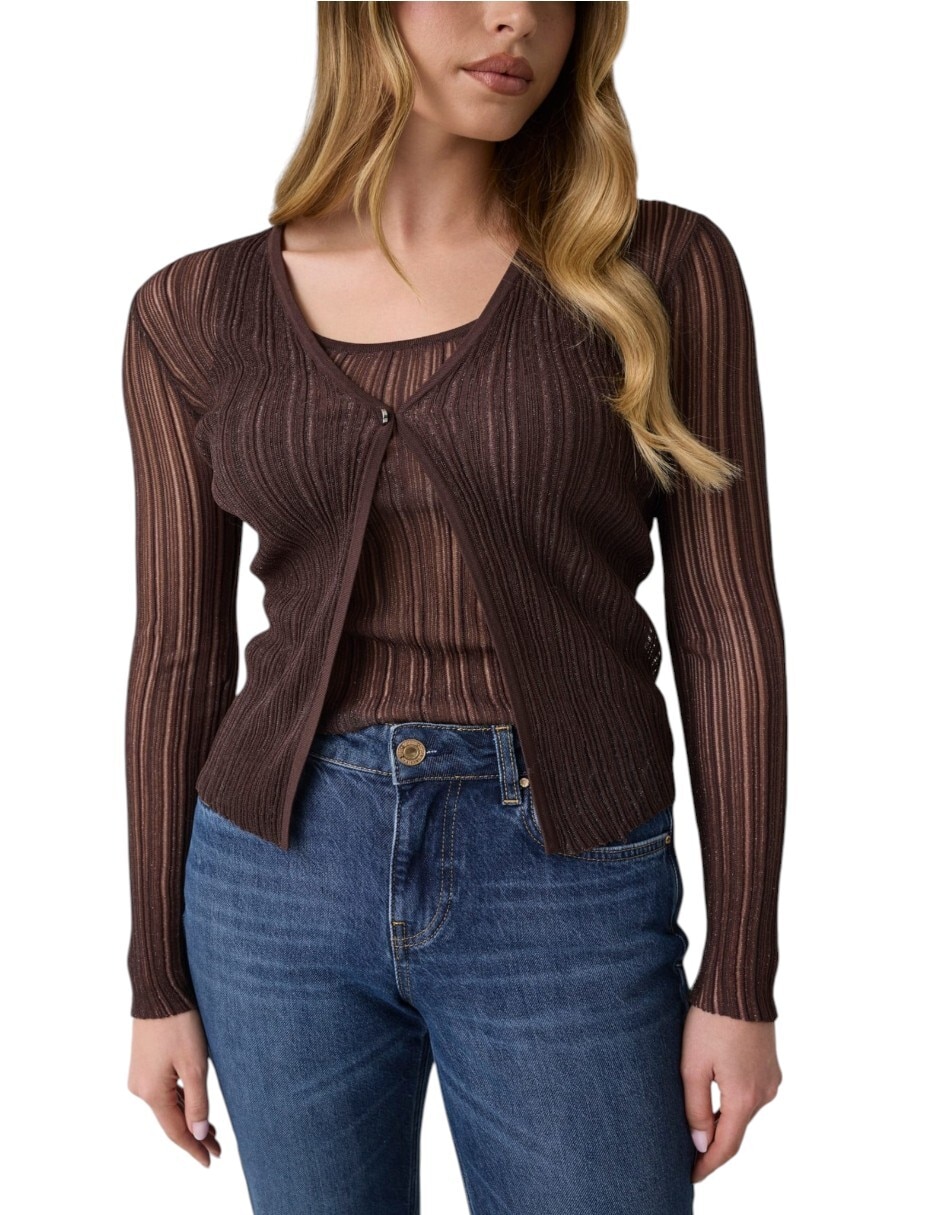 Suéter cuello v para mujer 2