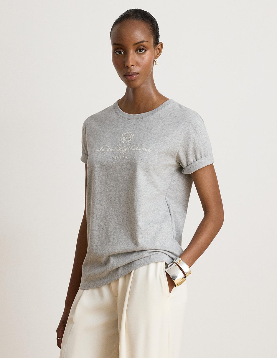 Playera manga corta cuello redondo mujer