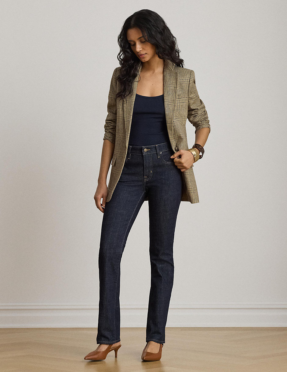 Jeans straight a la cintura para mujer 3