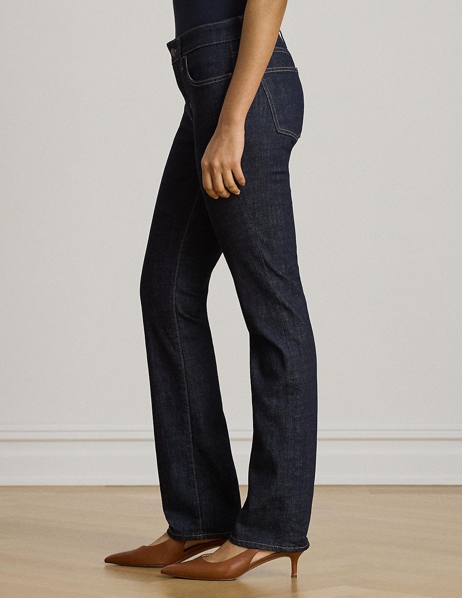 Jeans straight a la cintura para mujer 4