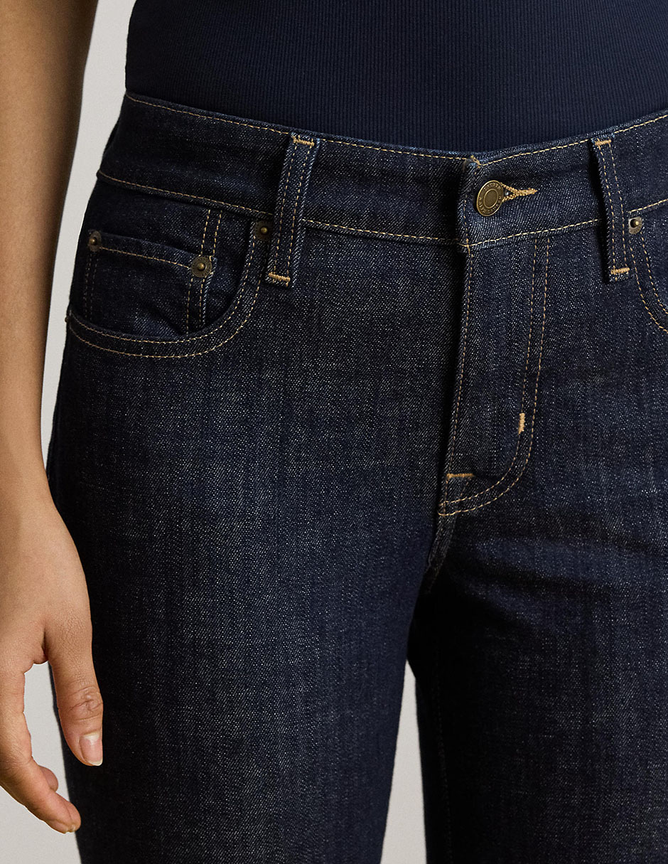 Jeans straight a la cintura para mujer 5