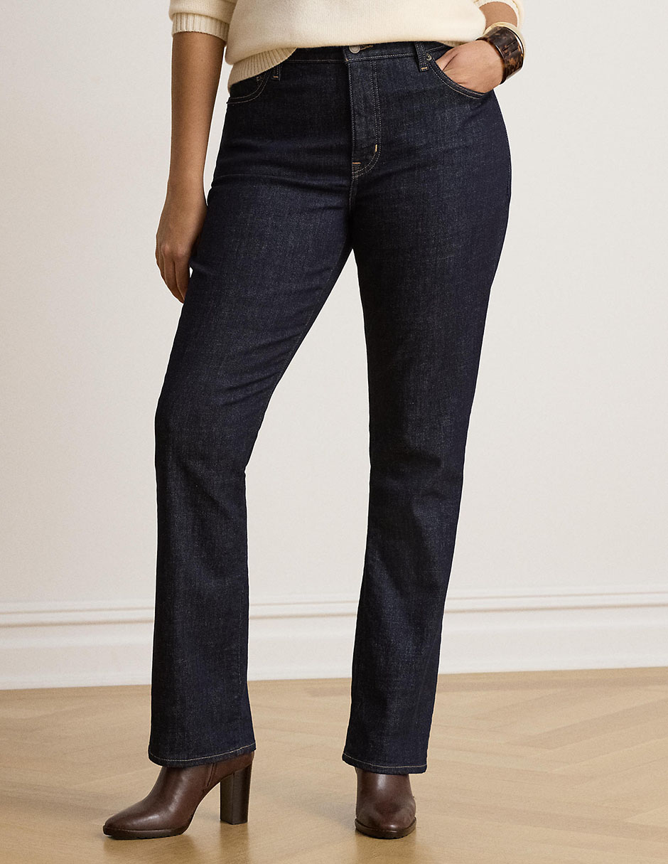 Jeans straight a la cintura para mujer 6