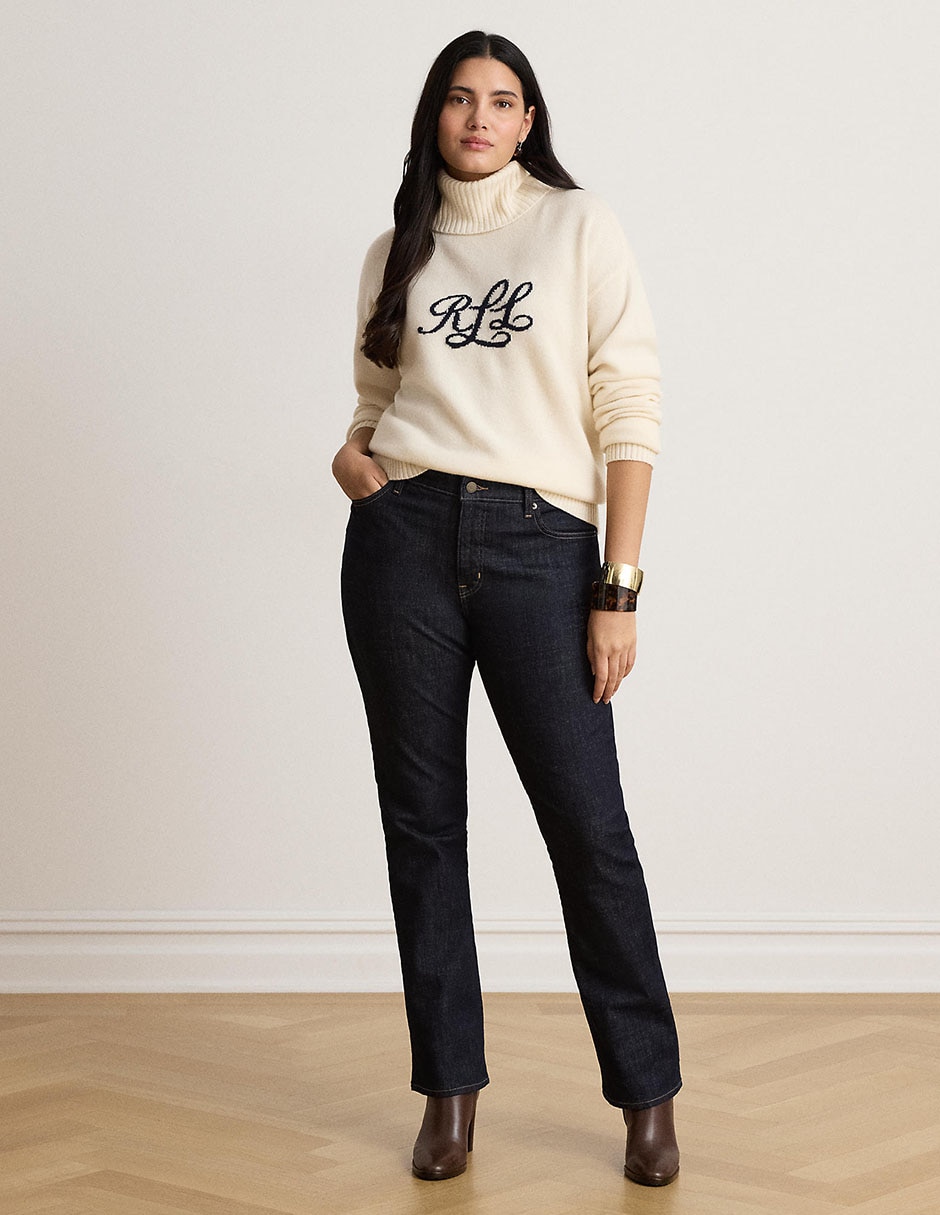 Jeans straight a la cintura para mujer 8