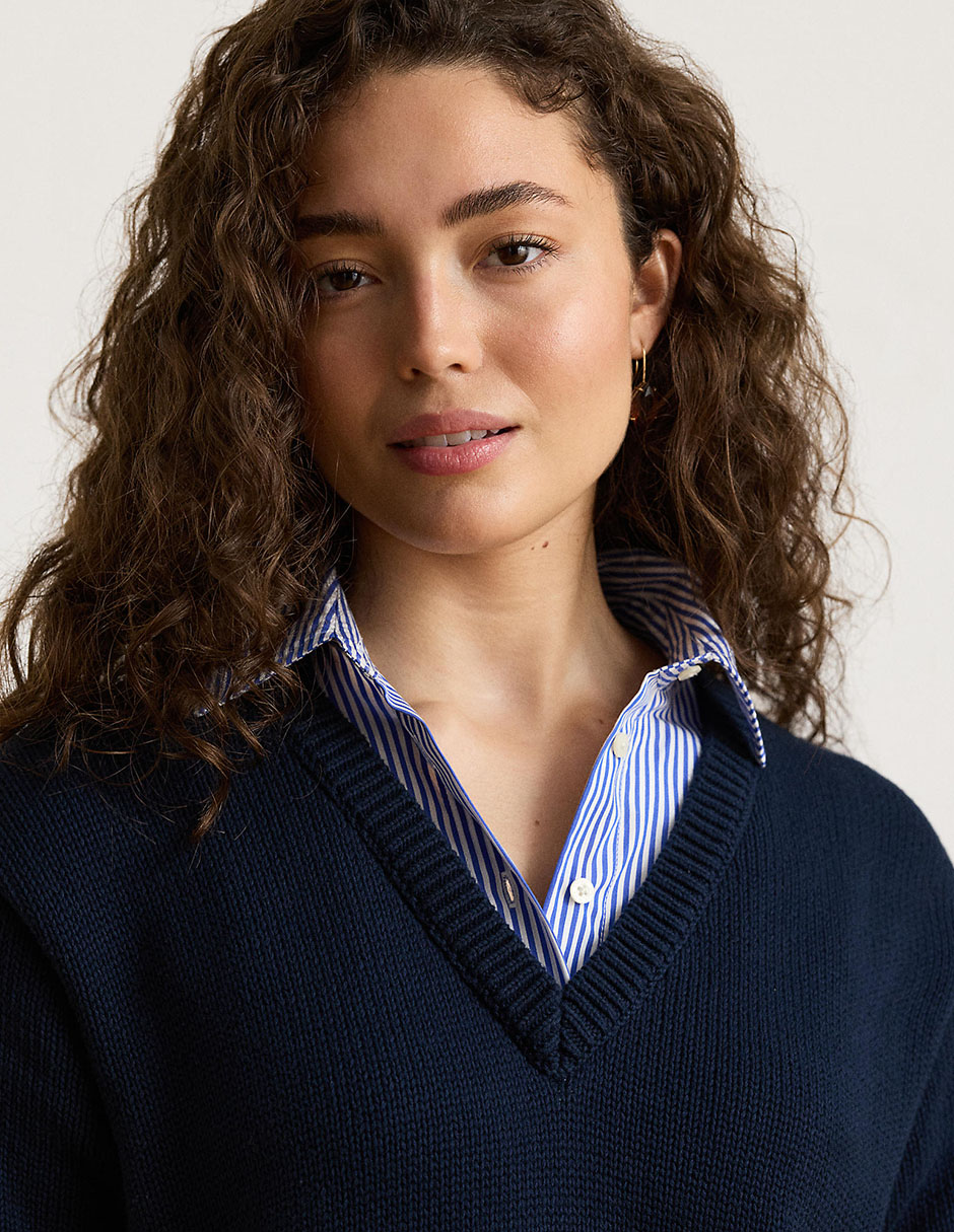 Suéter cuello v para mujer 9