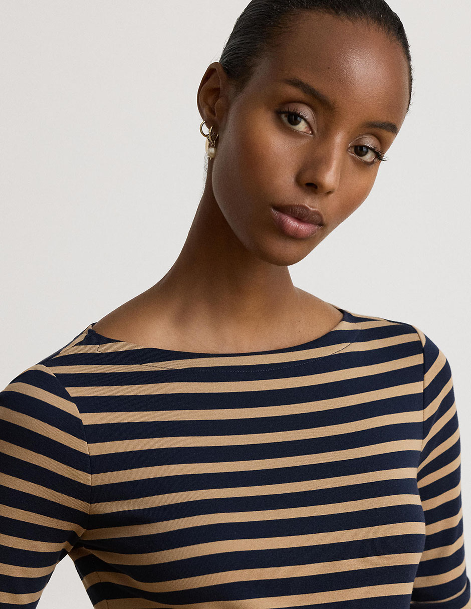 Playera manga al codo cuello ojal mujer 8